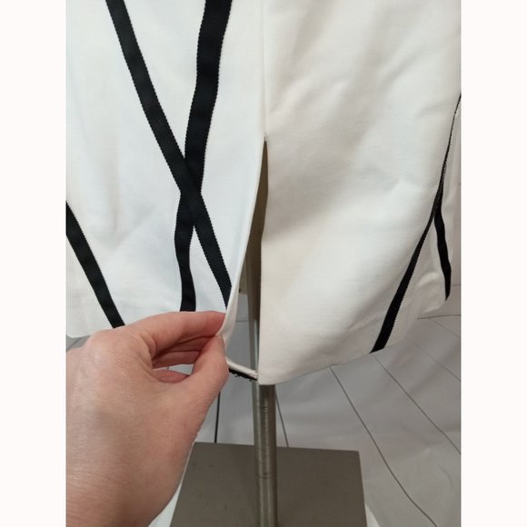 NWT Peter Nygard Ivory Criss Cross Midi Shift Dress Fully Lined $149 Sz 16 - Picture 4 of 6